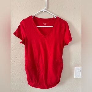 Isabel Maternity by Ingrid & Isabel Red Fitted Short Sleeve Tee